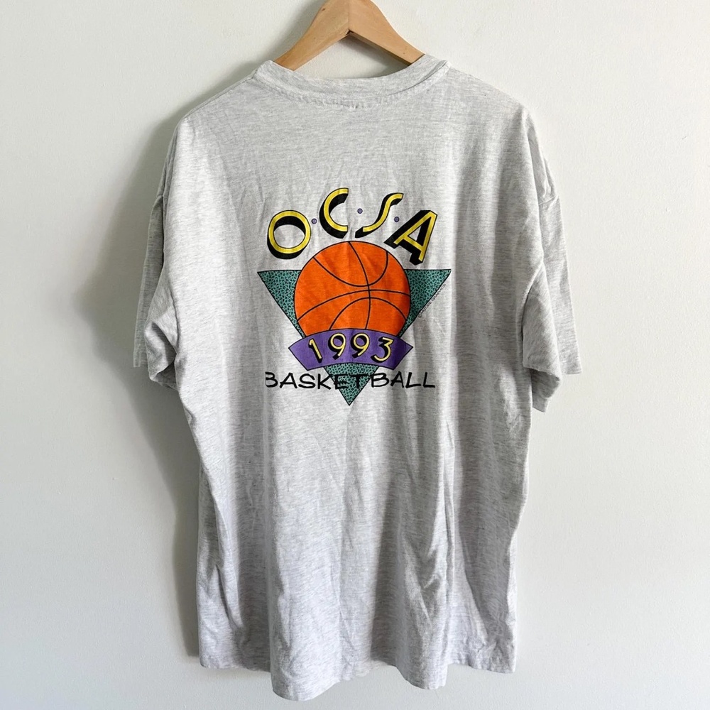Grey Basketball Tournament Tshirt | 90s OCSA Tournament Tshirt | XL